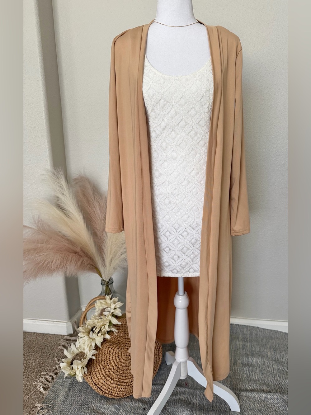 Fall Camel Long Duster Cardigan